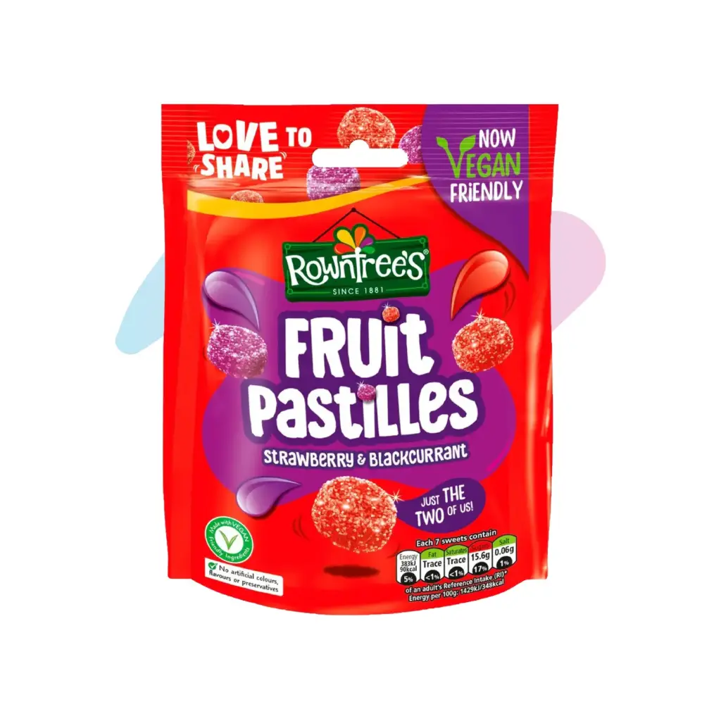 Rowntree's Strawberry & Blackcurrant Fruit Pastilles (5.04oz Pack)