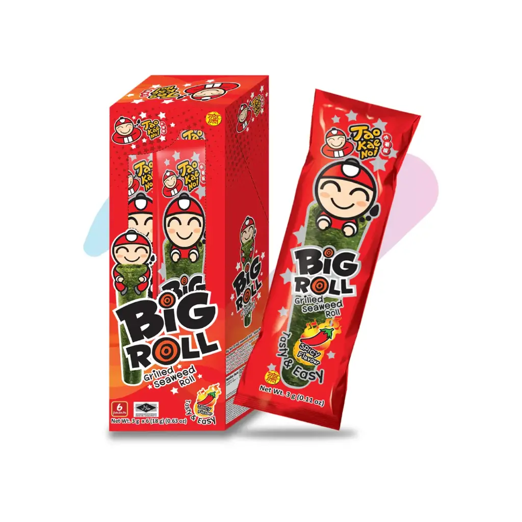 Taokaenoi BIG ROLL Grilled Seaweed Spicy (0.11oz Pack)
