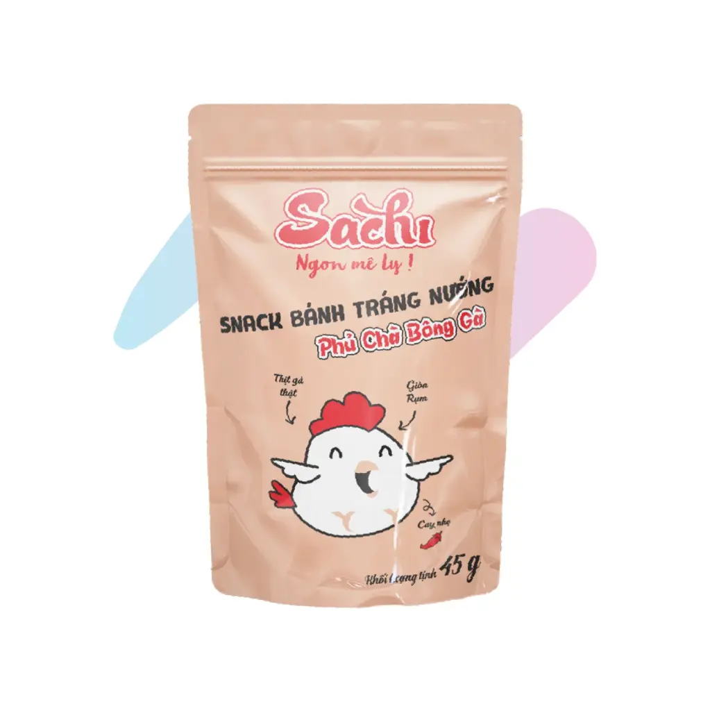 Snack Bánh Tráng Nướng SACHI Phủ Chà Bông Gà (Gói 45g)