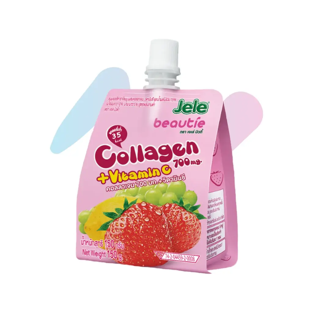 Nước Ép Trái Cây Thạch Collagen Hương Dâu Jele Beautie (Gói 150g)