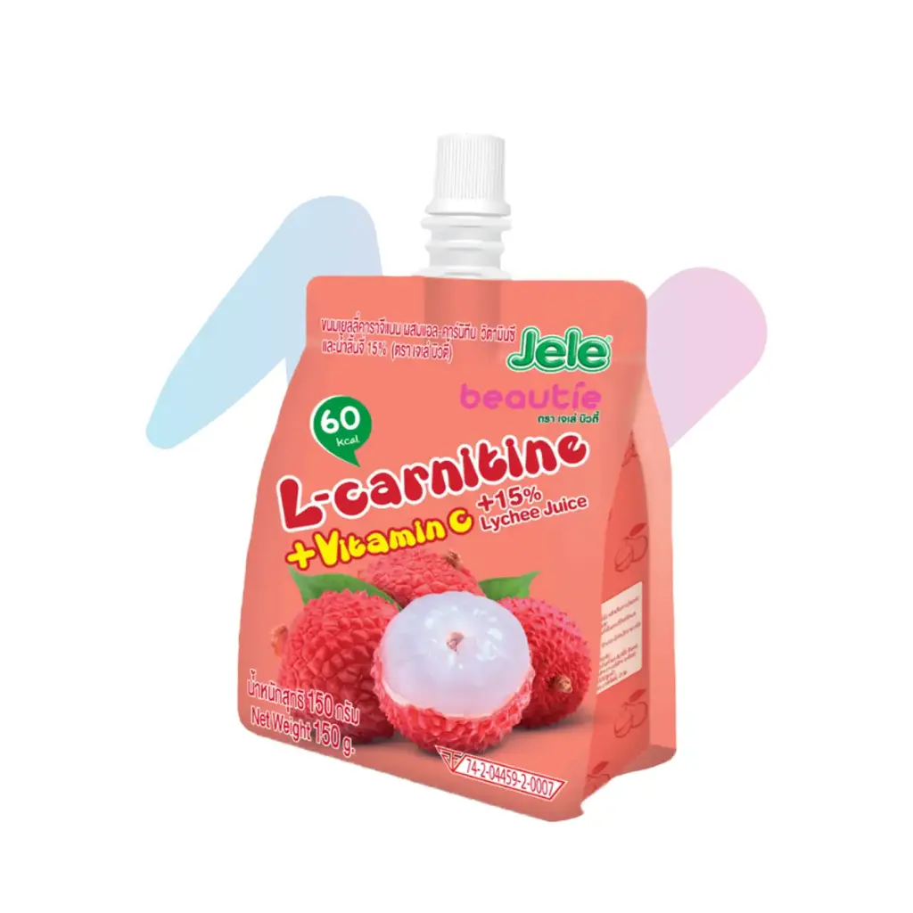Nước Ép Trái Cây Thạch L-Carnitine Hương Vải Jele Beautie (Gói 150g)