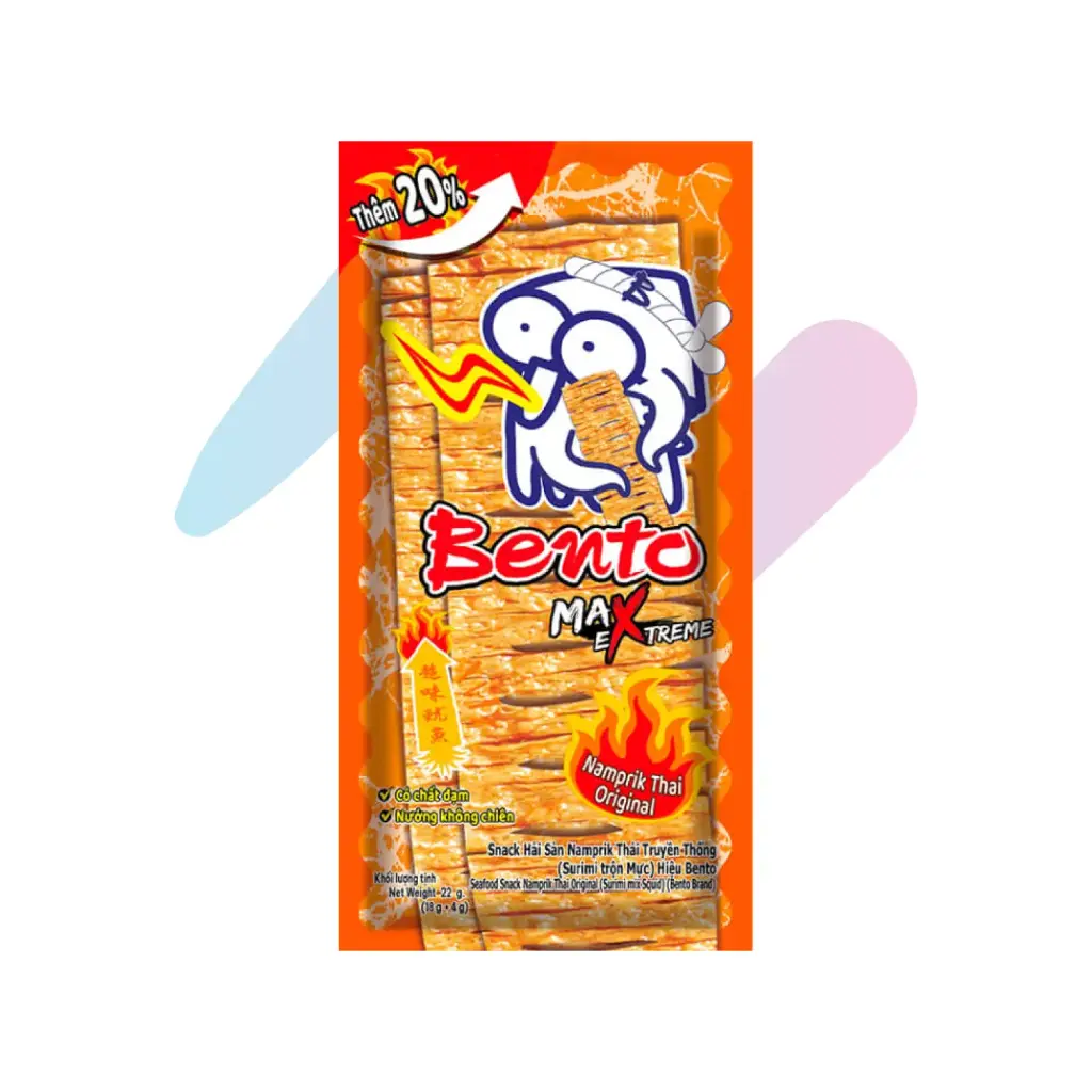 Bento Classic NamPrik Flavored Squid Seafood Snack (0.78oz Pack)