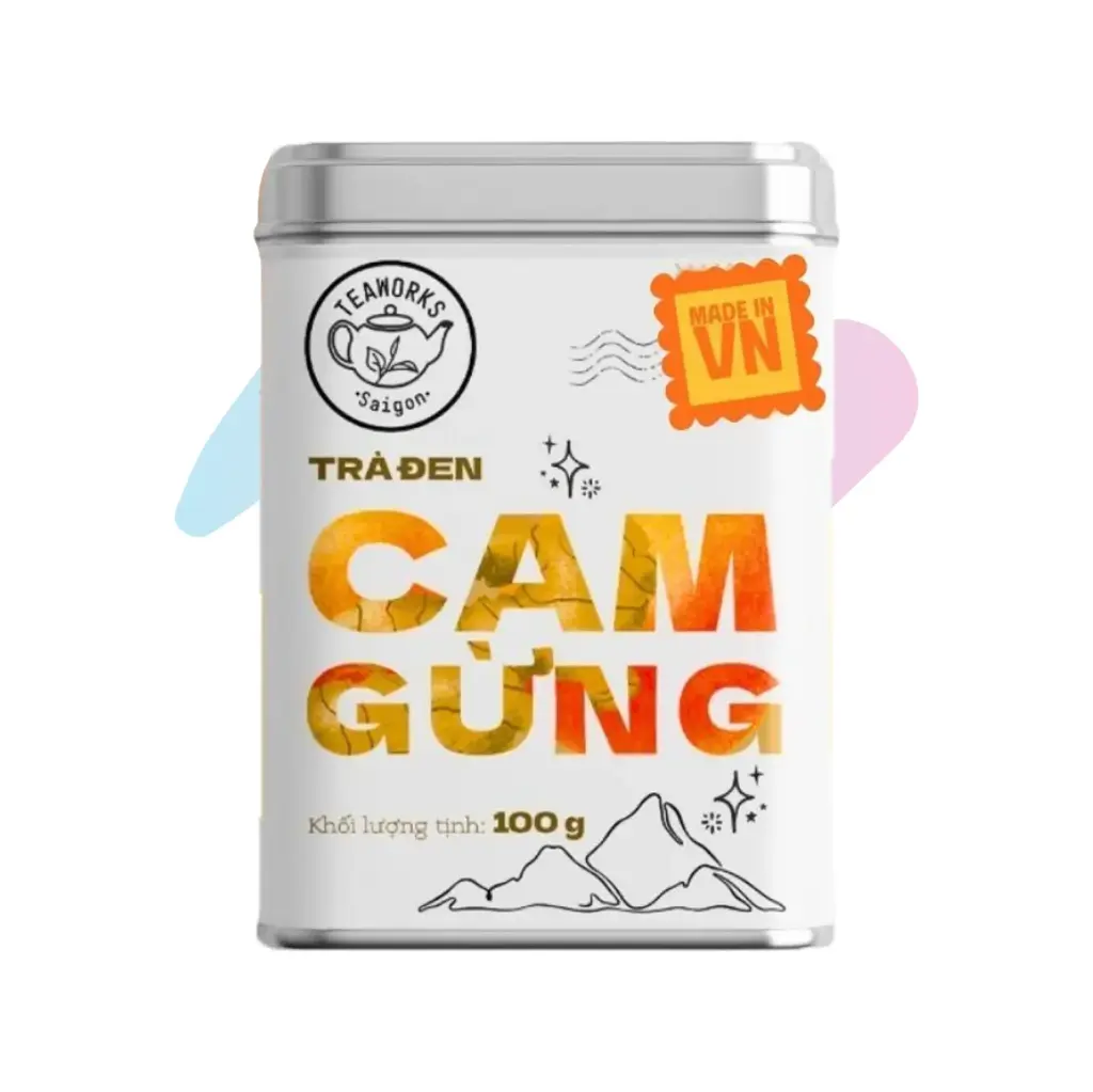 Trà Đen Cam Gừng Teaworks (Hộp Thiếc 100g)