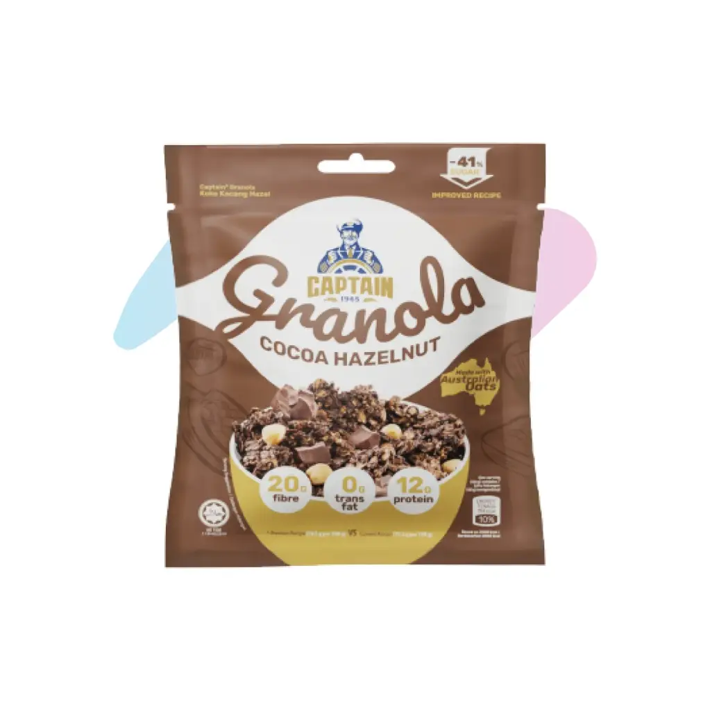 Ngũ Cốc Granola Captain Oats Cacao Hạt Phỉ (Gói 40g)