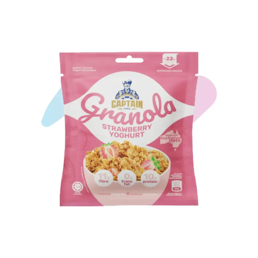 Ngũ Cốc Granola Captain Oats Sữa Chua Dâu (Gói 40g)