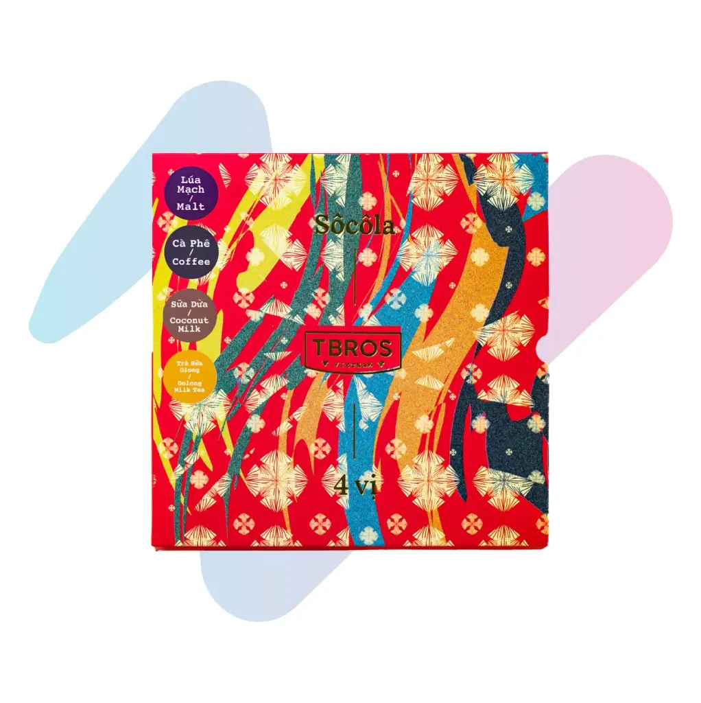 TBROS White Flower Chocolate Giftset (1.41oz Box - 8 Bars 4 Flavors)