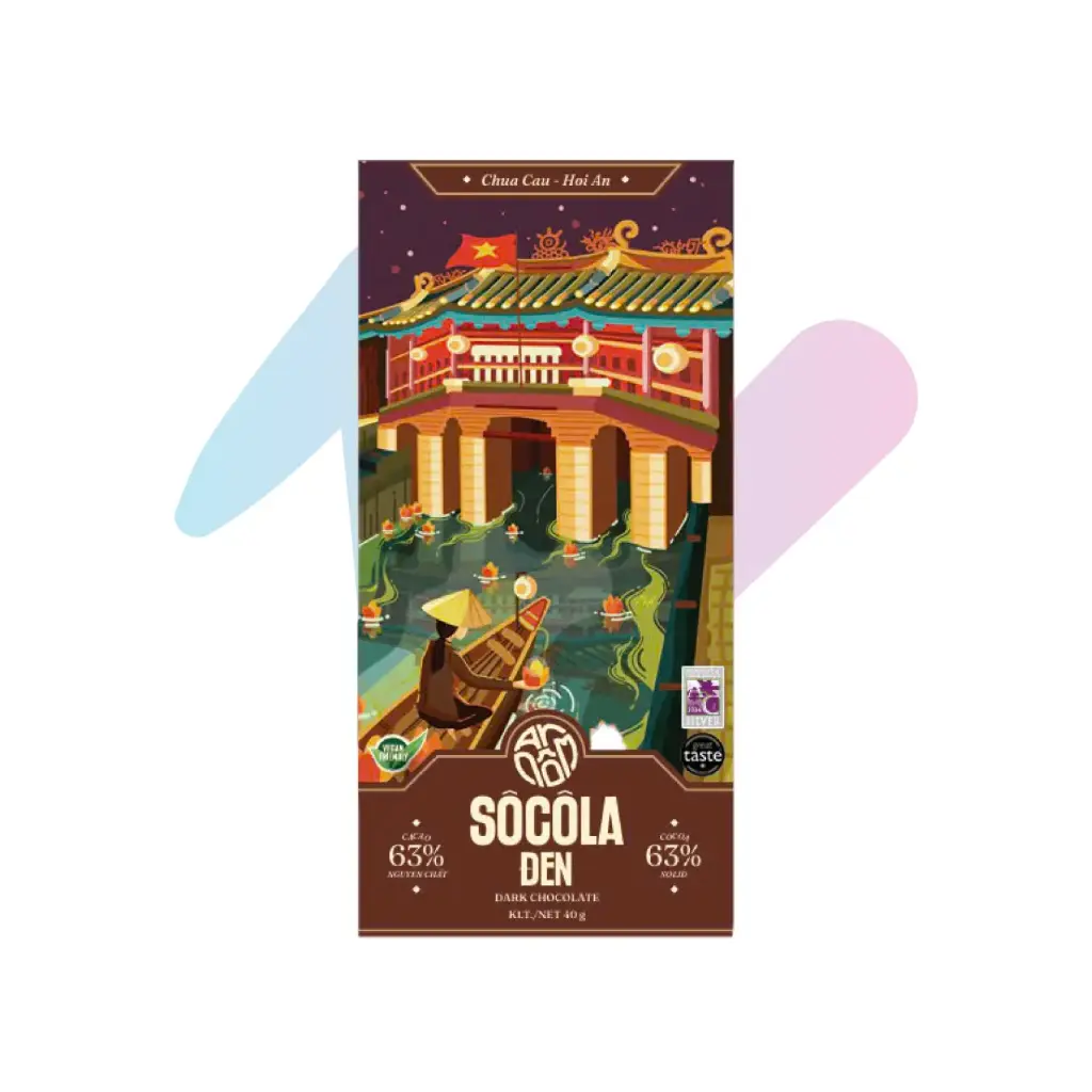 Socola Đen 63% - An Nôm TBROS (Thanh 40g - Bộ Du Lịch)
