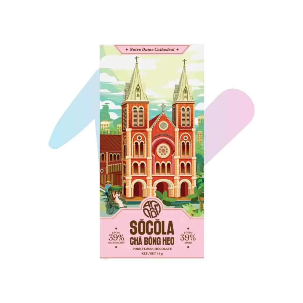 TBROS An Nom Pork Floss Chocolate 39% (1.55oz Bar - Tourist Version)