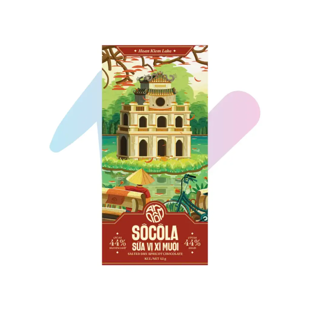 Socola Sữa Vị Xí Muội 44% - An Nôm TBROS (Thanh 42g - Bộ Du Lịch)