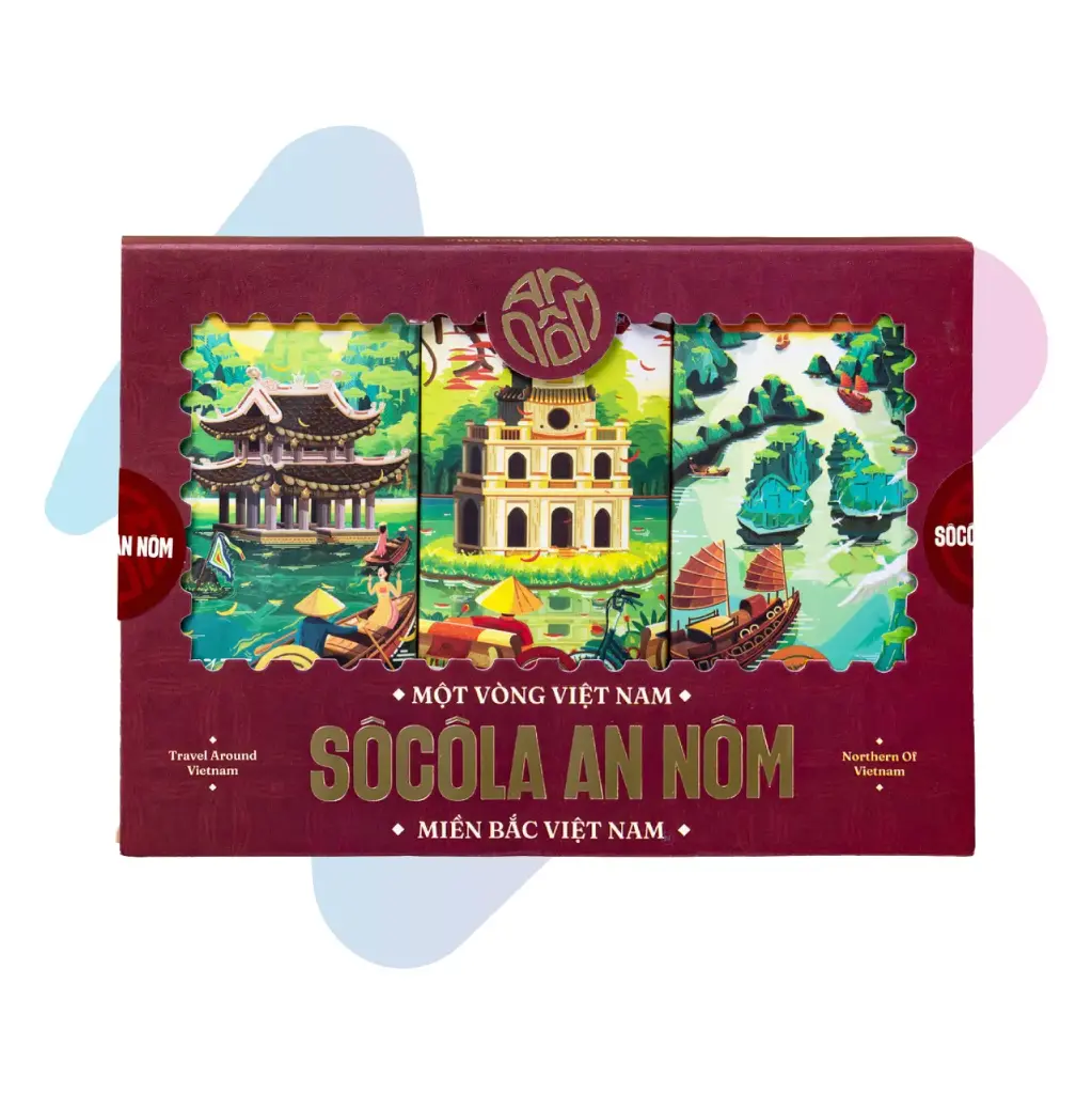 Hộp Socola Du Lịch Miền Bắc An Nôm TBROS (Hộp 130g - 3 Vị)