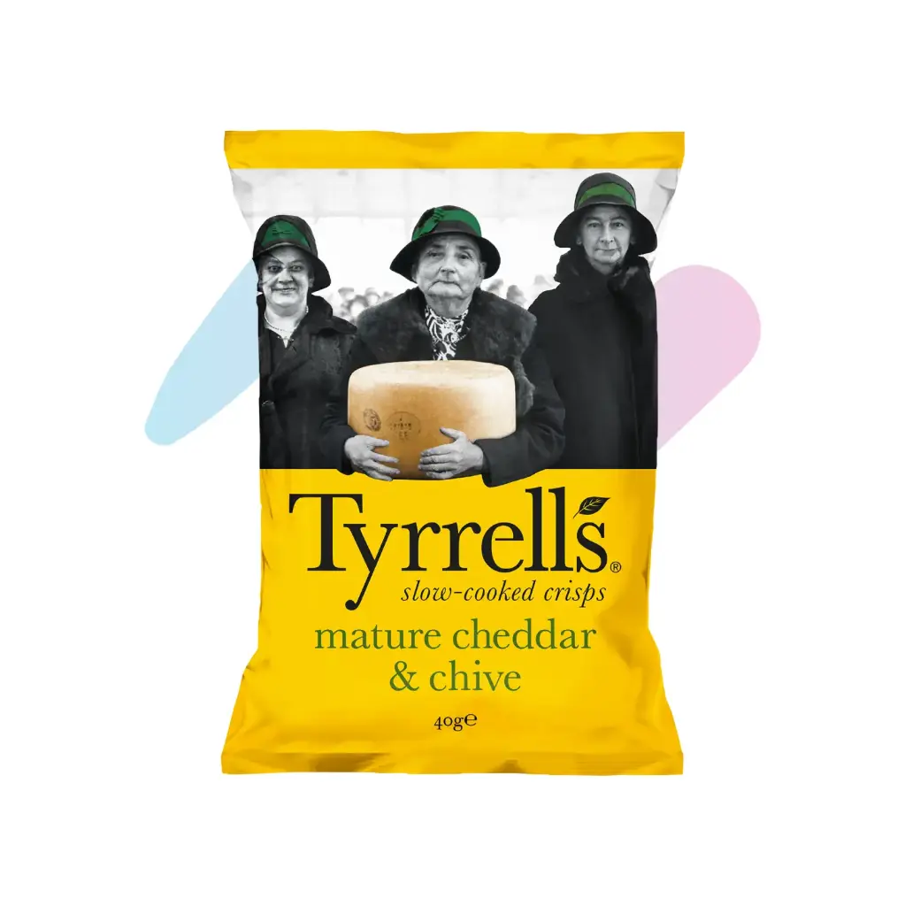 Khoai Tây Chiên Tyrrell's Phô Mai Cheddar Mature Và Lá Thơm (Gói 40g)