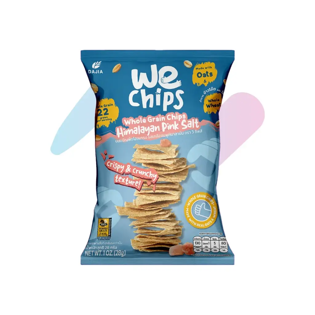 Bánh Snack Nguyên Cám WE Chips Vị Muối Hồng Himalayan (Gói 28g)