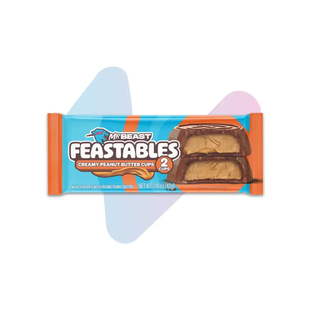 Feastables MrBeast Peanut Butter Cups Chocolate (1.41oz Pack - 2 Cups)