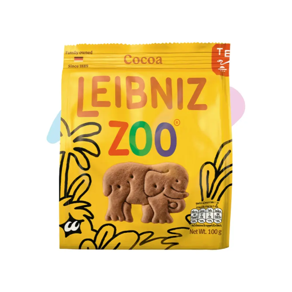 Bánh Quy Cacao Hình Thú Leibniz Zoo (Gói 100g)