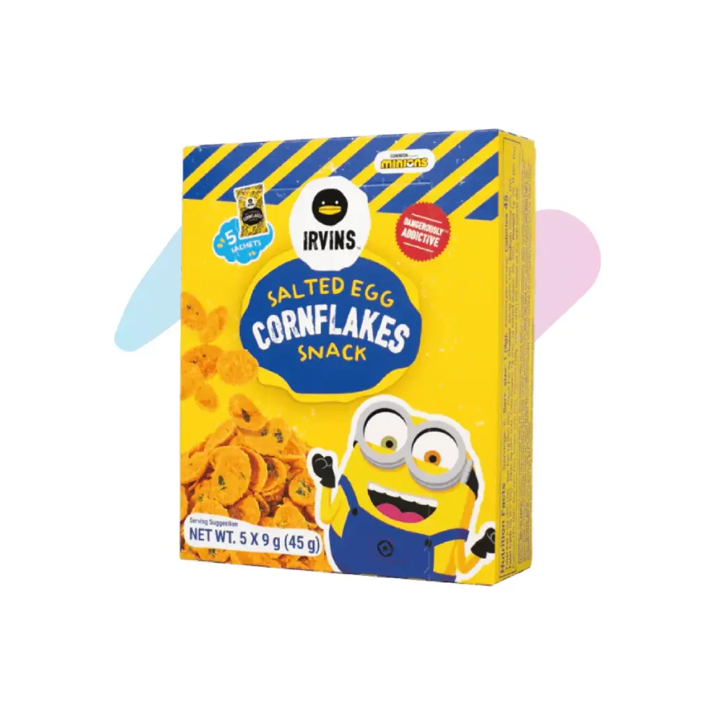 IRVINS x MINIONS Salted Egg Cornflakes Snack (1.59oz Box - 5 Sachets)