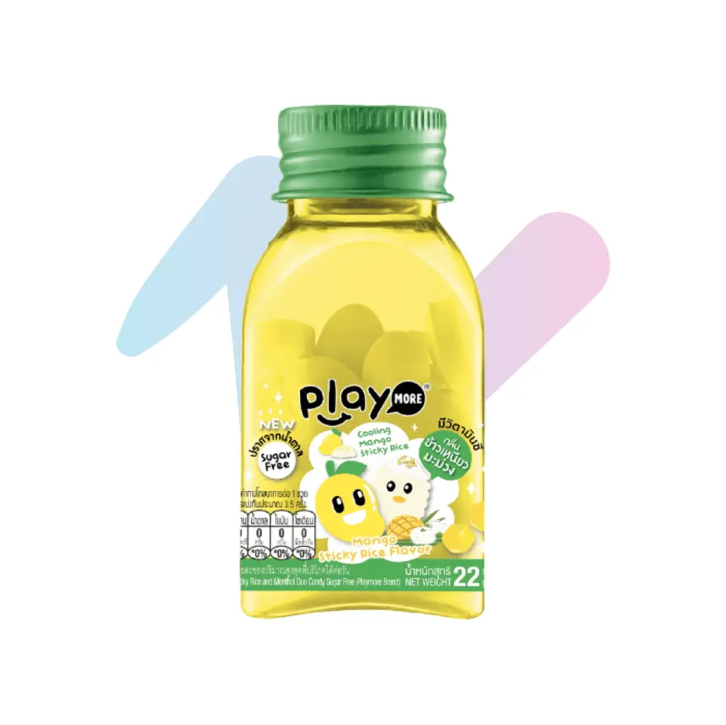 Playmore Cooling Mango Sticky Rice Menthol Candy (0.78oz Jar)