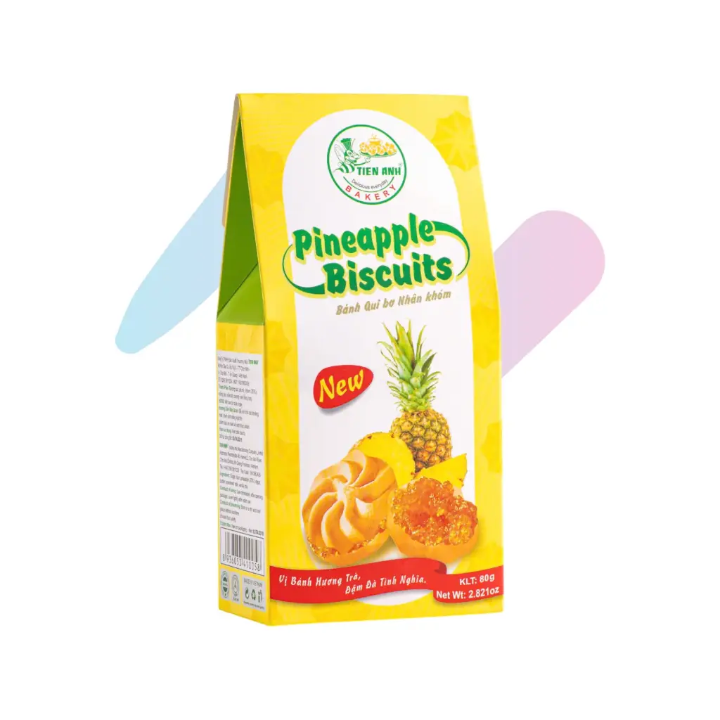 Tien Anh Bakery Pineapple Cookies (2.82oz Box - 8 Individual Packets)